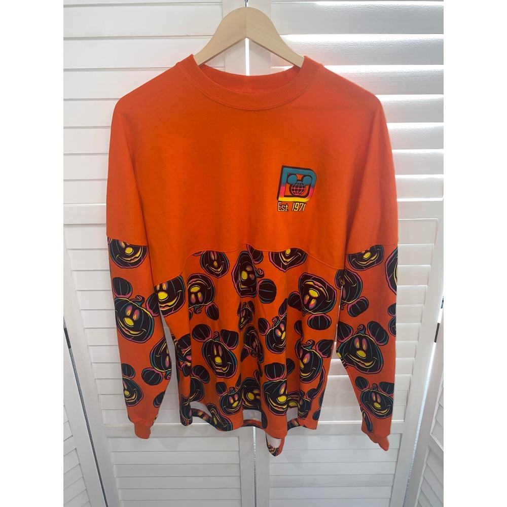 Disney Spirit Jersey Walt Disney World Halloween Mickey Pumpkin Orange Medium